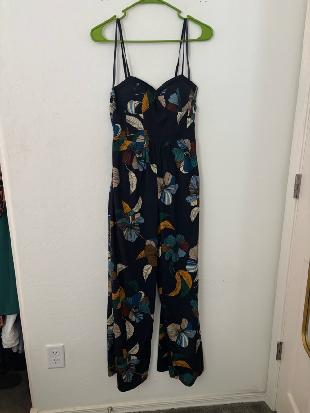 Band of Gypsies XS Floral Wide Leg Jumpsuit Boho